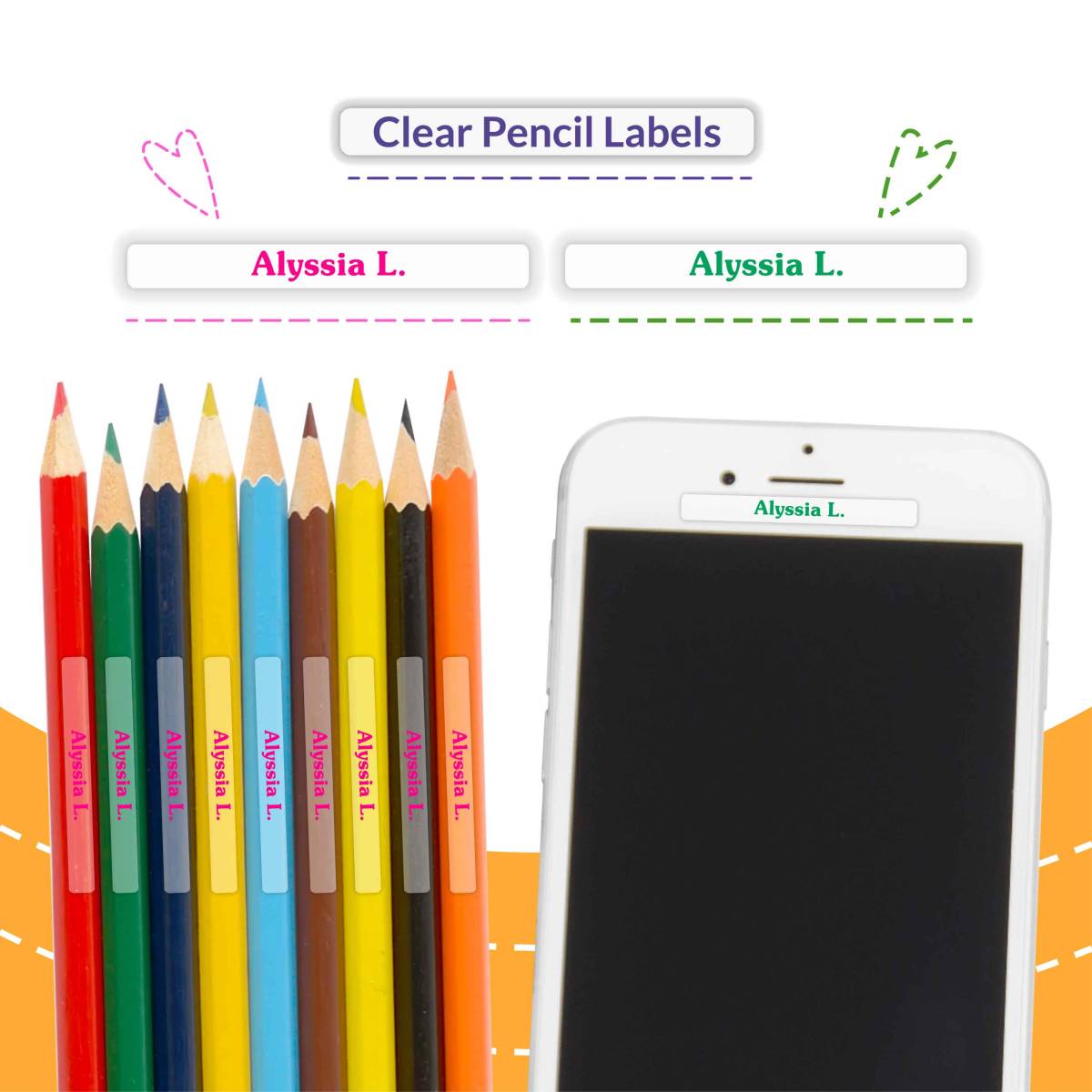 Clear Pencil Labels