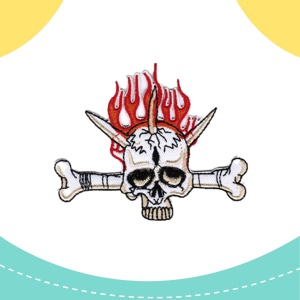 Cloth Patch - Fire Skull