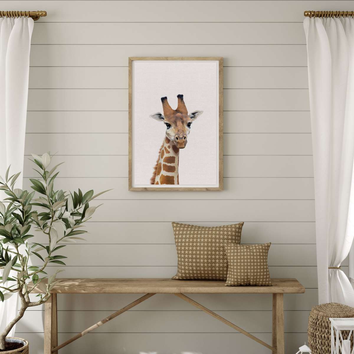 Safari Giraffe Wall Art Print