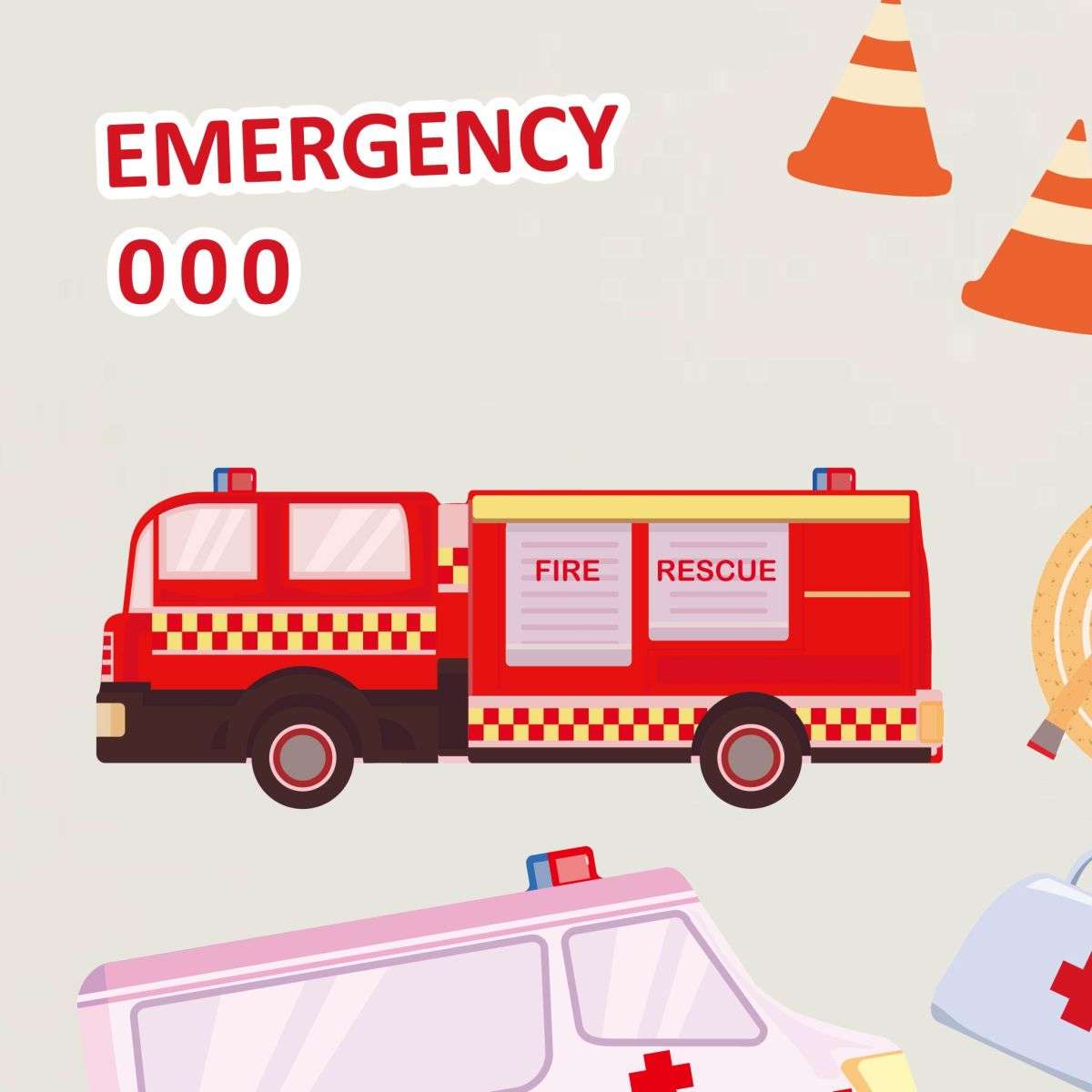 Emergency Cars Wall Stickers