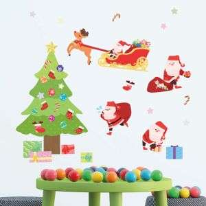 Christmas Tree & Santa Wall Stickers
