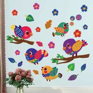 Colourful Birds Family Wall Stickers