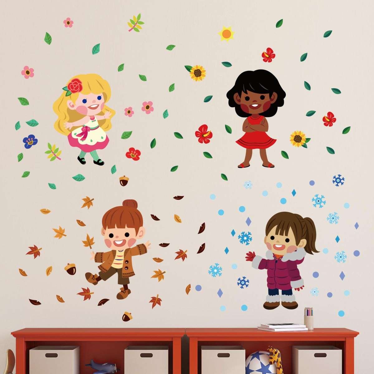 Girls In Seasons Wall Stickers