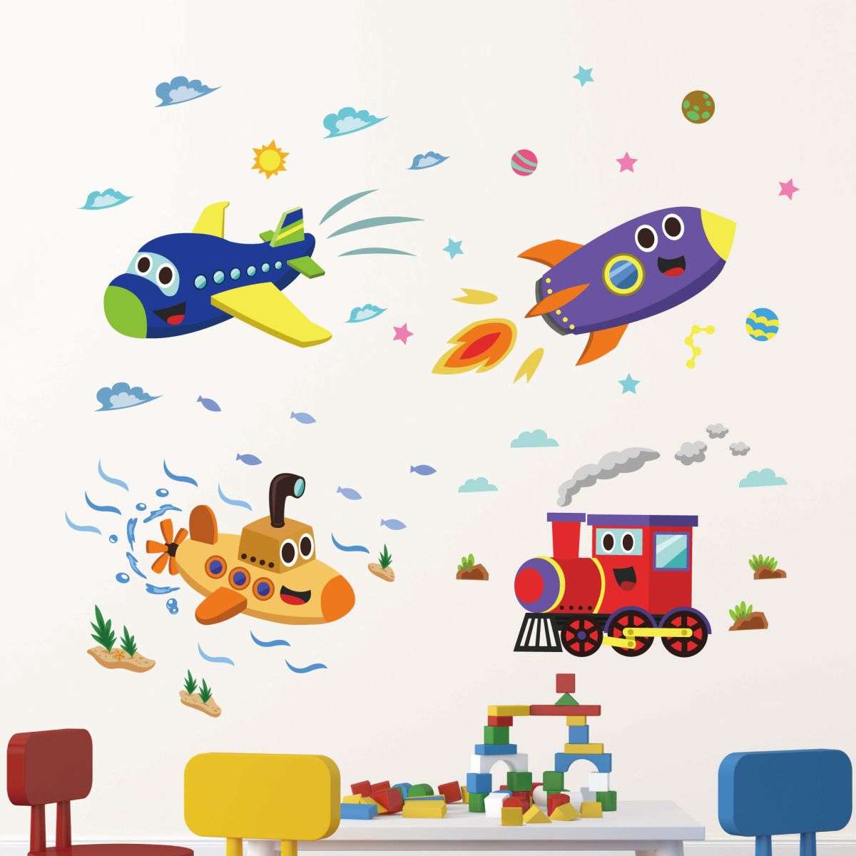 Transport Wall Stickers - Kids Collection