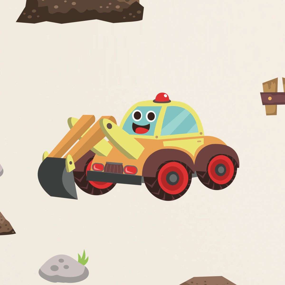 Construction Trucks v3 Wall Stickers - Kids Collection