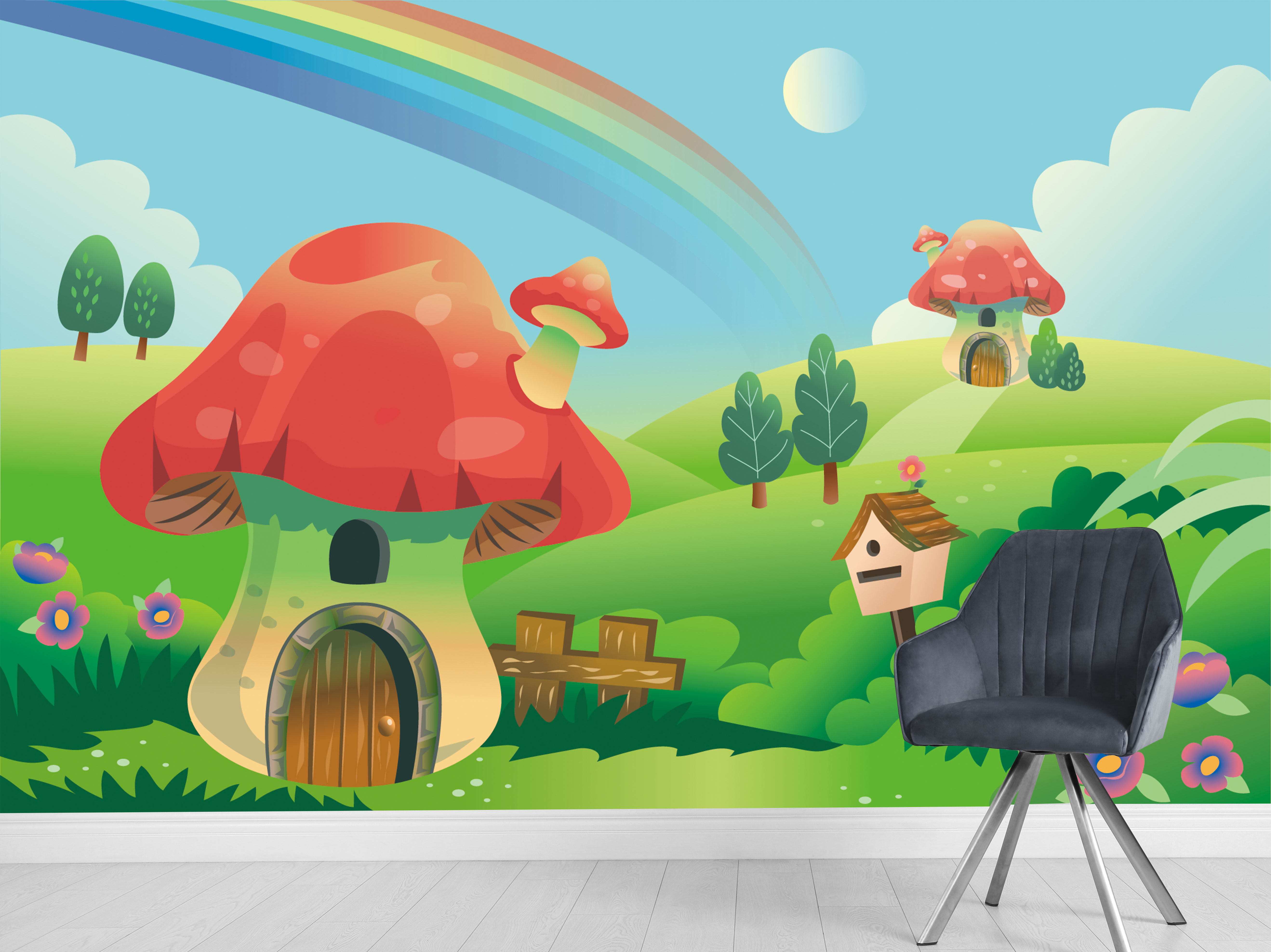 Mushroom House Wallpaper / Murals